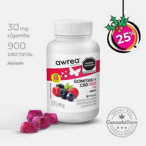 Gomitas de CBD Awrea 900 Sabor Berry