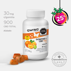 Gomitas de CBD Awrea 900 Sabor Cítricos