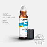 Aceite Esencial con CBD en Roll On Awrea Sleep para Aromaterapia, en su envase de 10ml etiquetado.